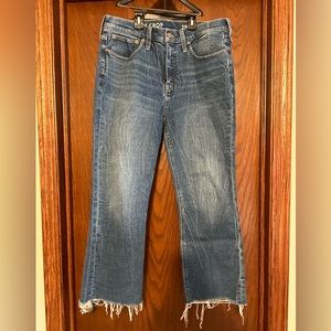 J Crew Billie Demi Boot Crop Jeans 29 Frayed Hems Ocean wash